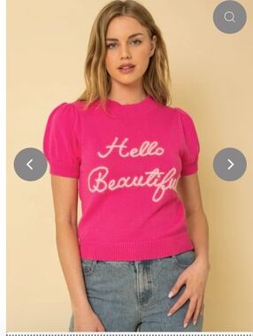 NWT Gilli Pink Puff Short Sleeve Barbiecore Sweater